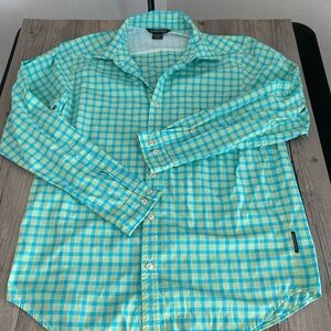 ExOfficio Mens Gingham Plaid Long Sleeve Vented Button Shirt Large